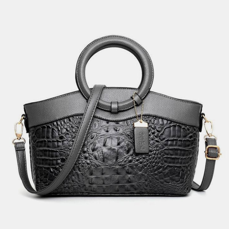 Large Capacity Vintage Embossing Crossbody Bag Top-Handle Bag