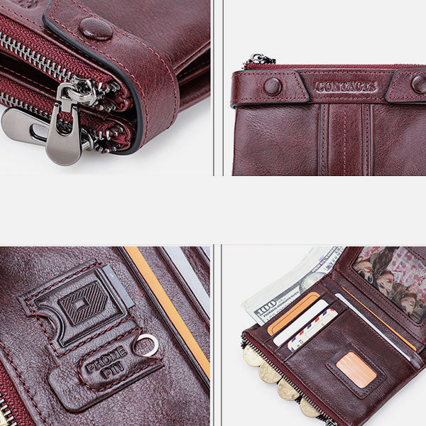 RFID Anti-Theft Multifunctional Genuine Leather Wallet