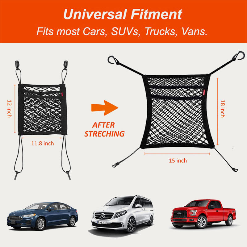 Car Organizer Mesh Pocket For Seat Back Pet Kids