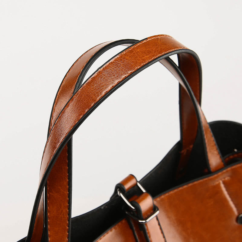 Minimalist Tote Pure Color Leather Crossbody Handbag For Women - image 15