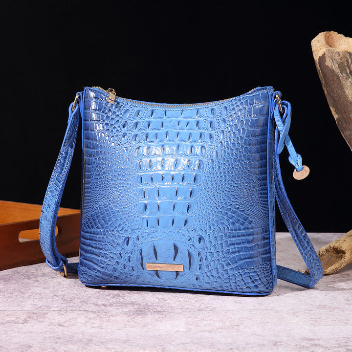 Crossbody Bag For Women Retro Crocodile Pattern Leather Dating Bag