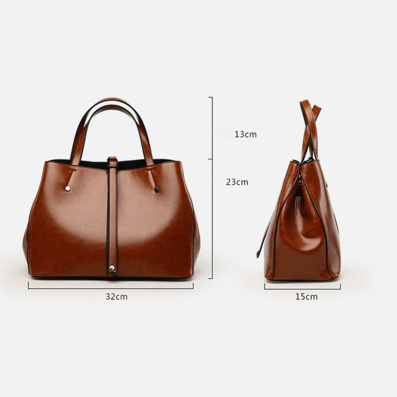 Minimalist Tote Pure Color Leather Crossbody Handbag For Women - image 16