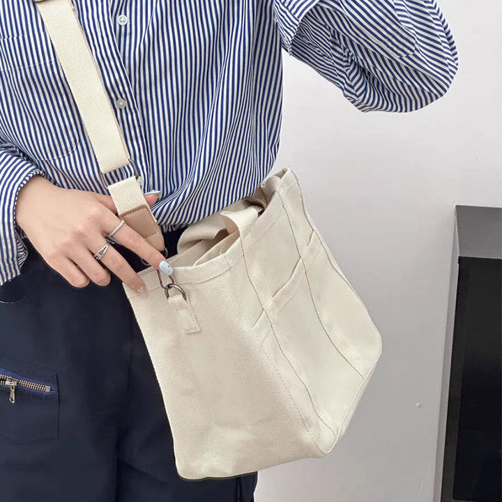 Womens Multiple Compartment Tote Portable Canvas Cross Body Mommy Bag