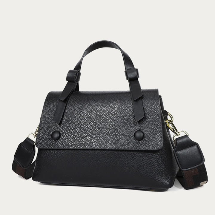 Retro Top Handle Bag For Women Lychee Pattern Leather Bag