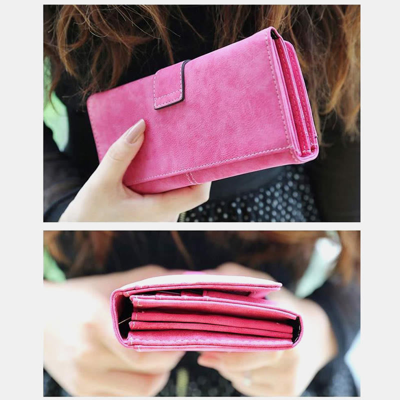 Long Wallet For Women Solid Color Multiple Slot Daily Purse - image 9