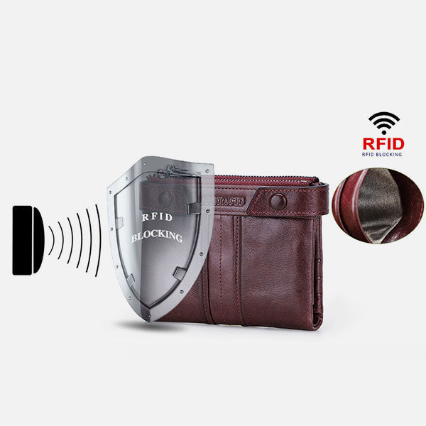 RFID Anti-Theft Multifunctional Genuine Leather Wallet