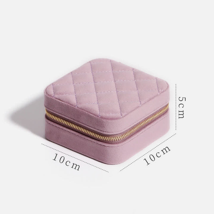 Storage Bag for Women Luxury with Mirror Mini Jewelry Box - Thistle - Small Mirror - image 8