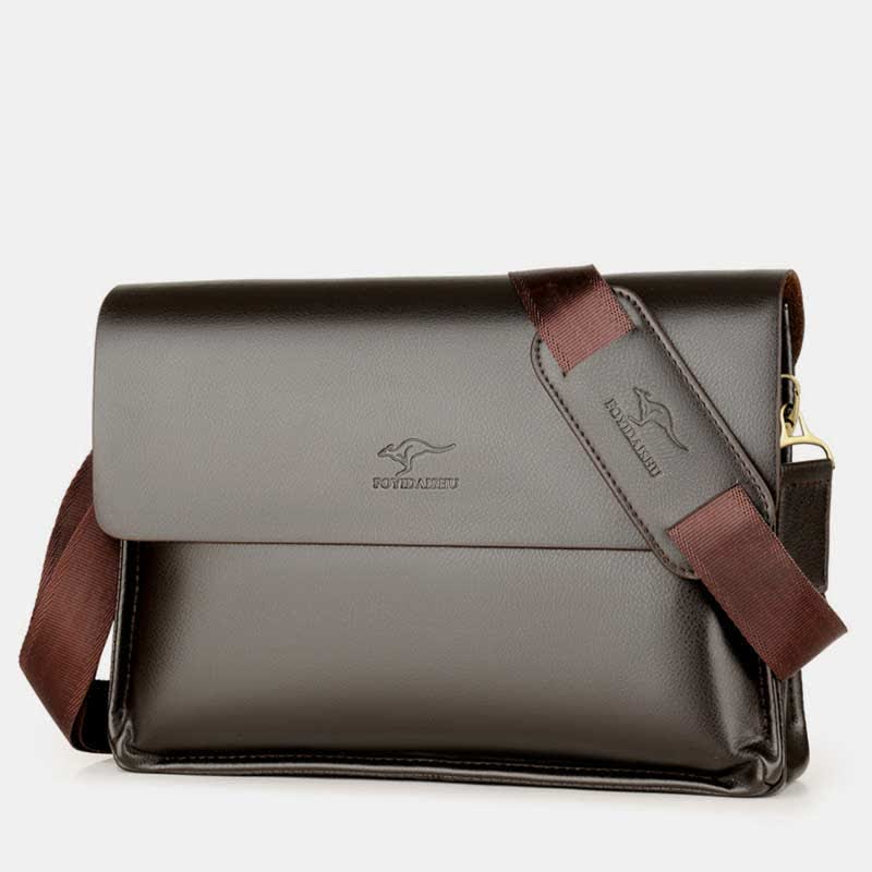 Men's Leather Crossbody Bag Messenger Bag Travel Work Business Satchel