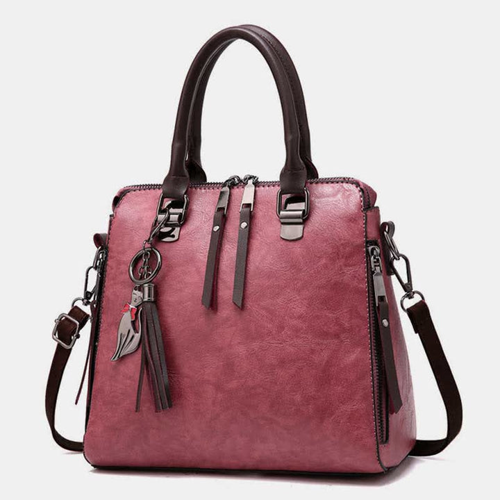 Handbags Purses for Women Vegan Leather Top-Handle Shoulder Bag with Zipper