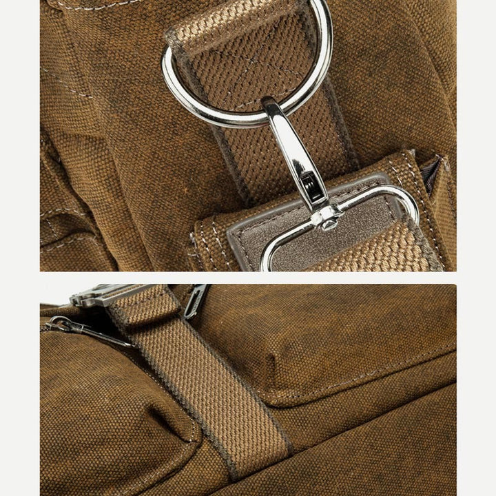 Messenger Bag For Men Vintage Canvas Large Capacity Briefcase