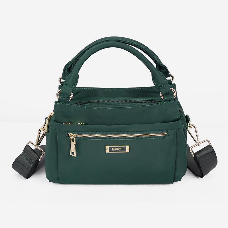 Multi Pocket Oxford Tote Handbag Travel Purse Crossbody Bucket Bag - Green - image 11