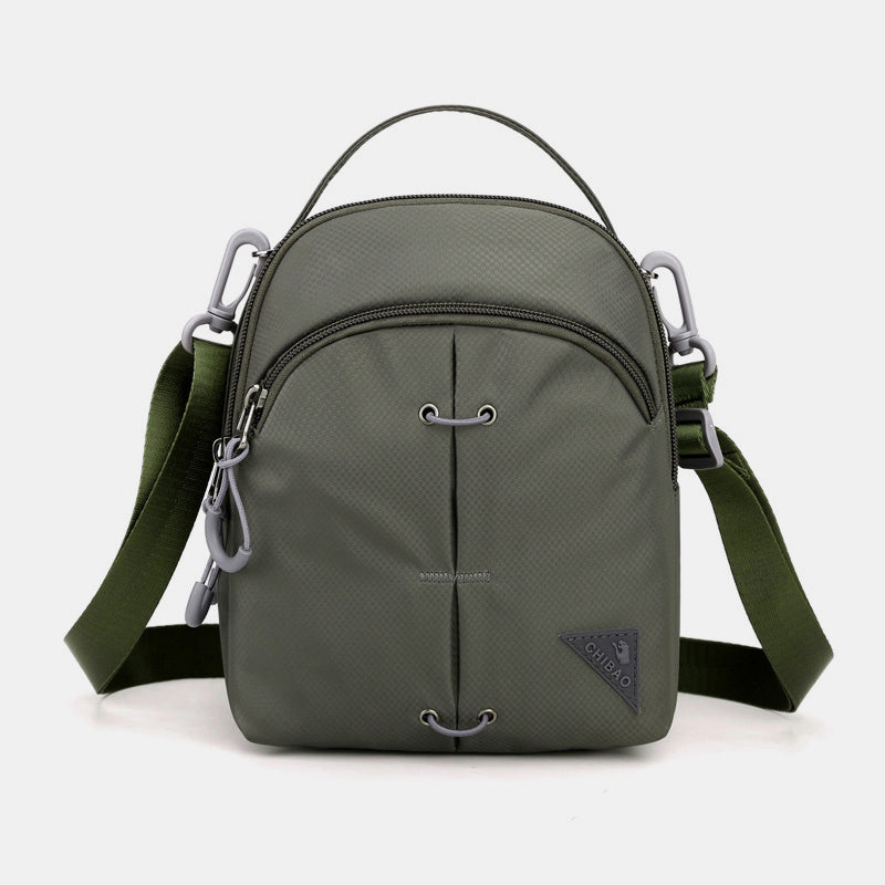 Double Layer Nylon Small Womens Mens Crossbody Bag Waterproof Lightweight Purse