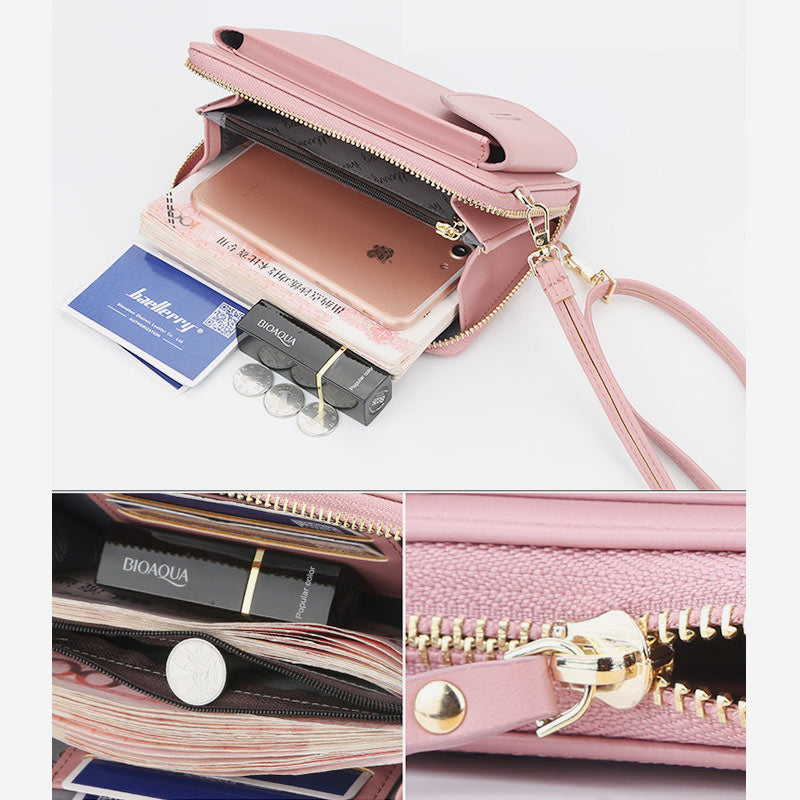 Large Capacity Elegant Long Crossbody Wallet With Phone Position