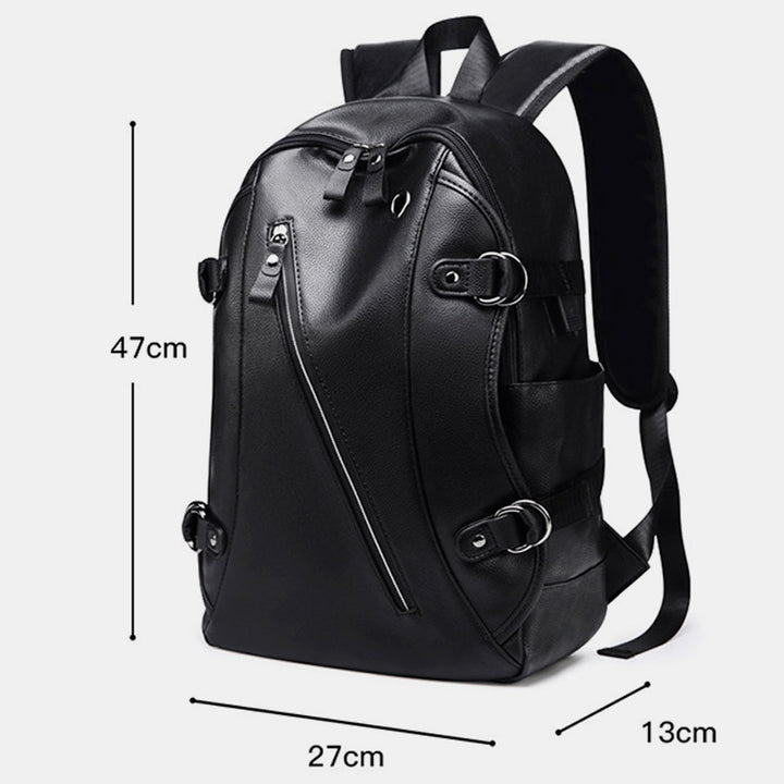 Multifunctional Anti-theft Large Capacity Leather Backpack With USB Charging Port