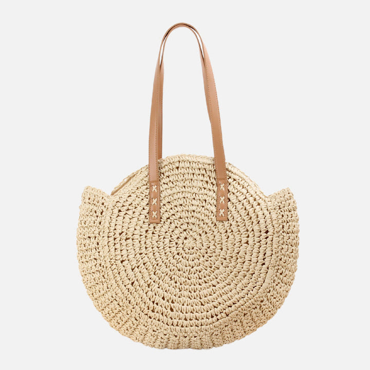 Beach Bag for Women Simple straw Large Capacity round Handbag