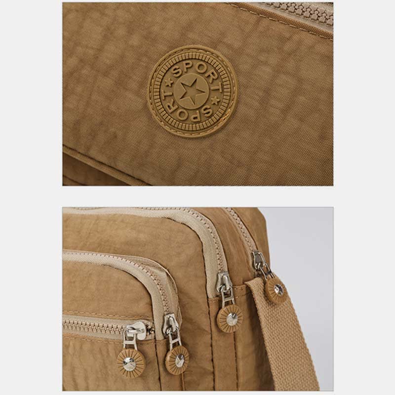 Waterproof Double Compartment Crossbody Bag Purse with Adjustable Shoulder Strap