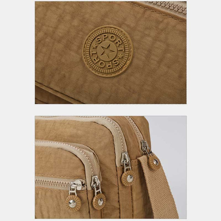 Waterproof Double Compartment Crossbody Bag Purse with Adjustable Shoulder Strap
