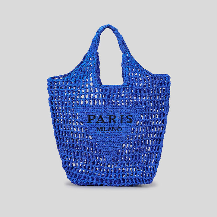 Beach Bag For Women Knitted Retro Hollowed Out Handbag