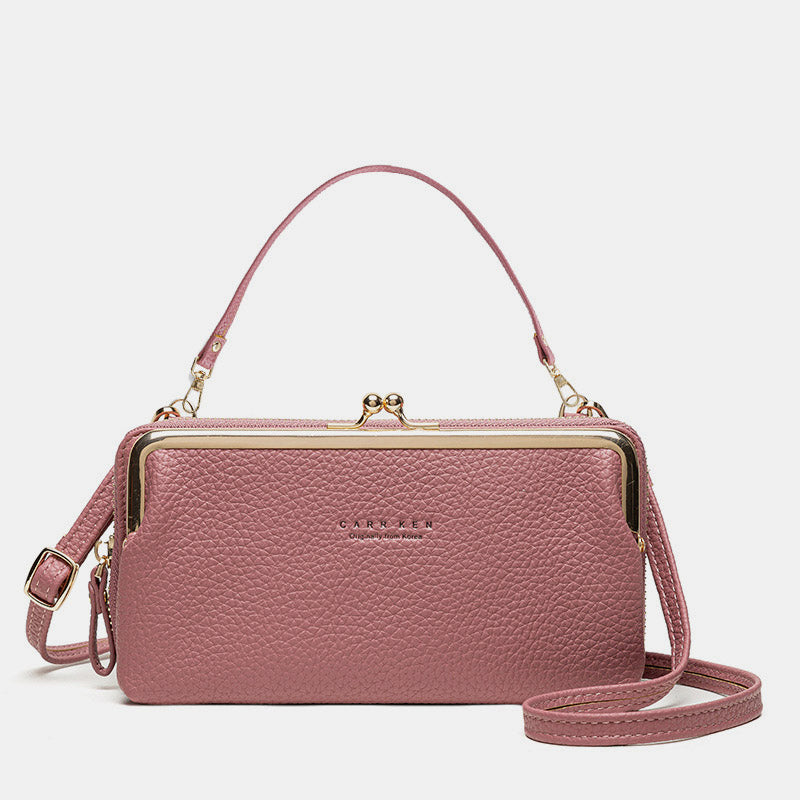 Large Capacity Multifunctional Kiss-lock  Crossbody Phone Bag - LightCoral - image 21