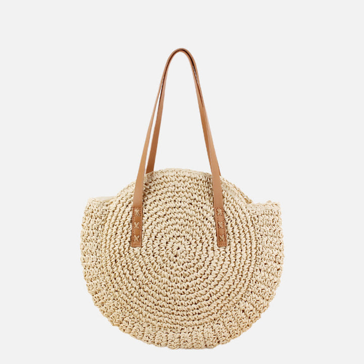 Beach Bag for Women Simple straw Large Capacity round Handbag