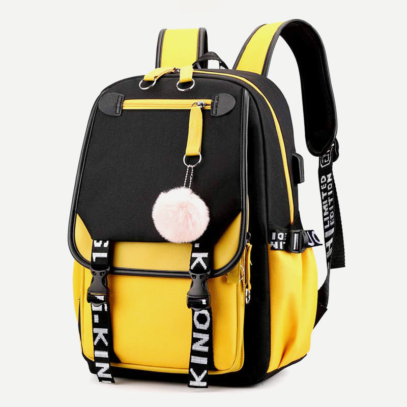 Teenage Girls School Backpack Student Bookbag with USB & Earphone Port