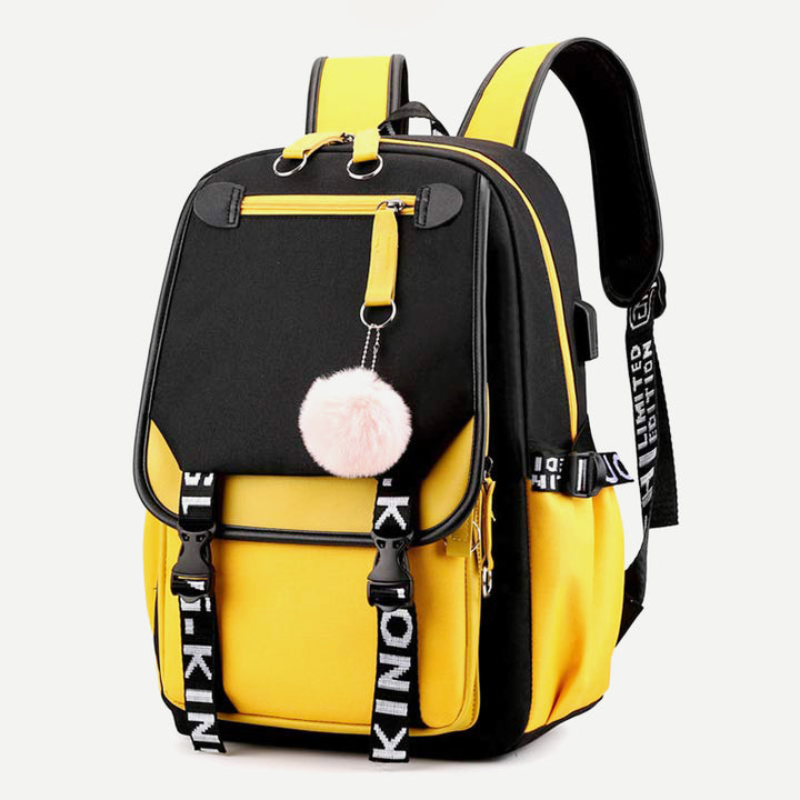 Teenage Girls School Backpack Student Bookbag with USB & Earphone Port