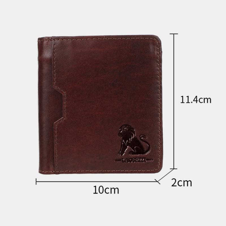 Genuine Leather Wallet for Men Bifold Retro Wallet with ID Window