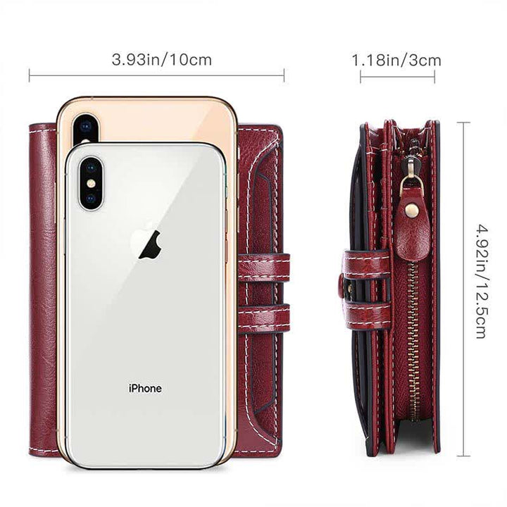 Women's Genuine Leather Bifold RFID Blocking Compact Wallet - image 12