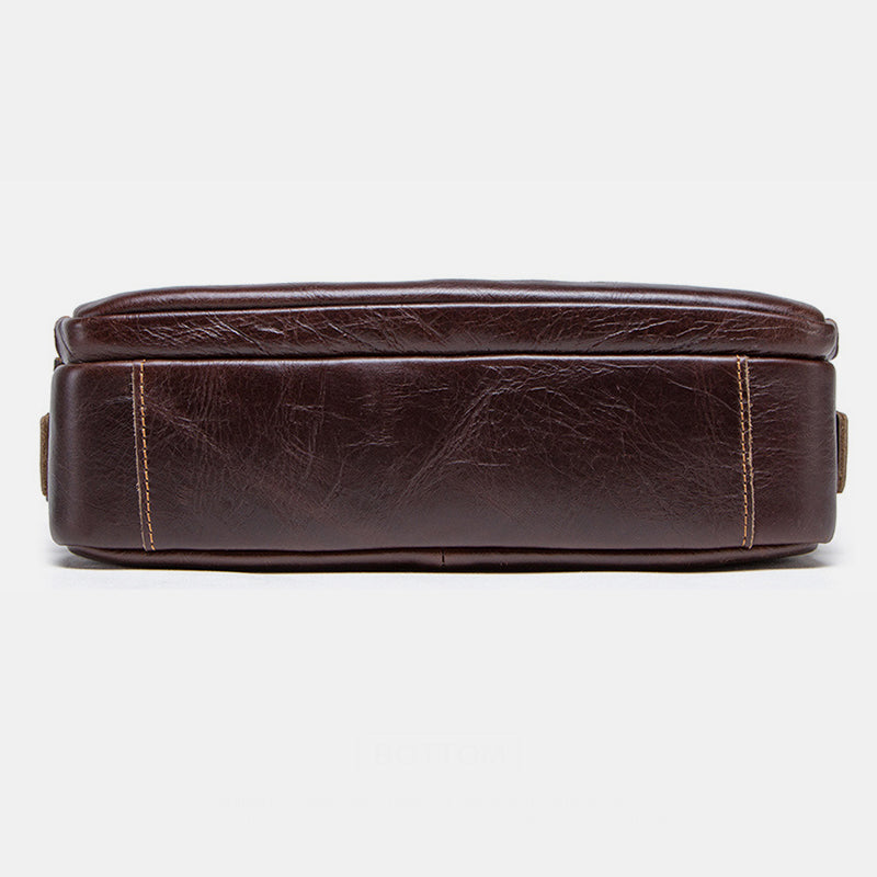 Genuine Leather Large Capacity Multi-Pocket Crossbody Bag