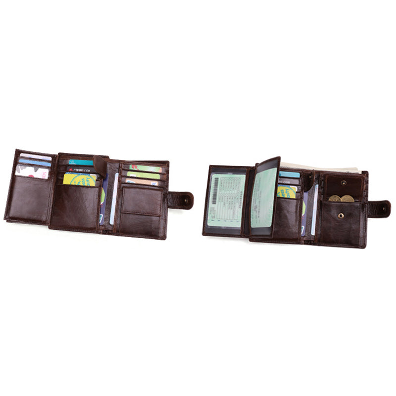Large Capacity RFID Multi-Slot Vintage Wallet