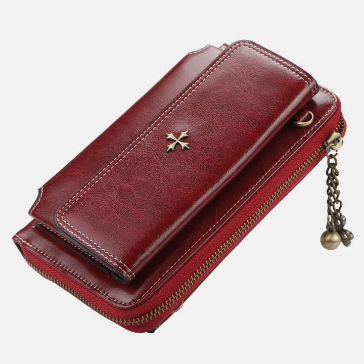 Multi-Compartment Large Capacity Vintage Crossbody Phone Purse