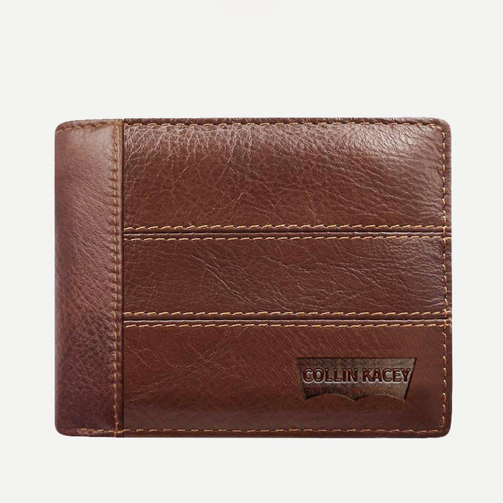 Mens Retro Bifold Short Roomy Leather Wallet Multi Style Optionals