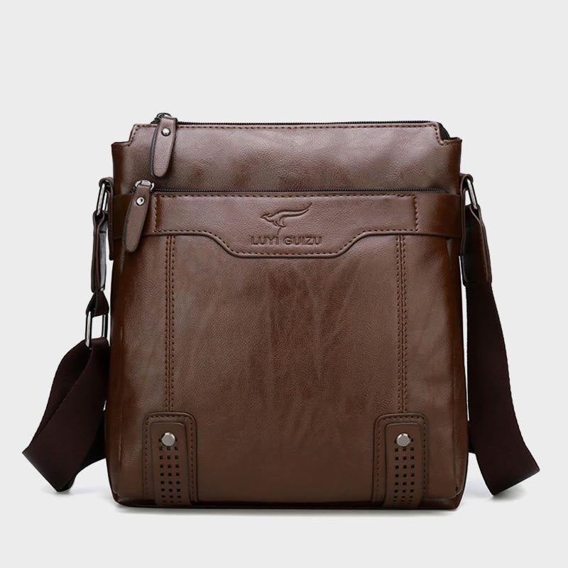 Retro Messenger Bag For Men Vertical Lightweight Crossbody Business Bag