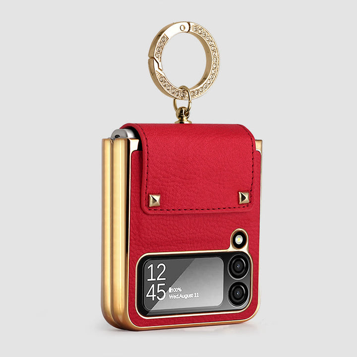 Phone Case For Z Flip4 Business Style Folding Ring Case