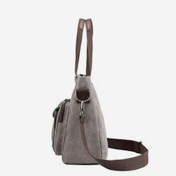 Women's Canvas Top Handle Handbag Multi-pocket Crossbody Shoulder Bag Tote Purse