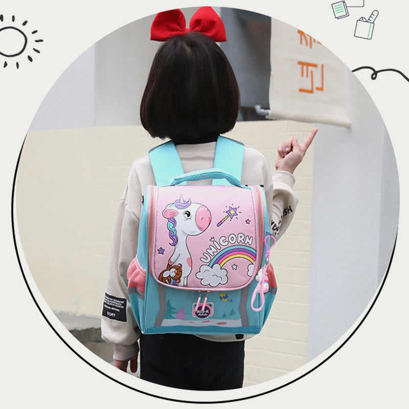 Backpack For Kids Cute Cartoon Unicorn Dinosaur Oxford Schoolbag