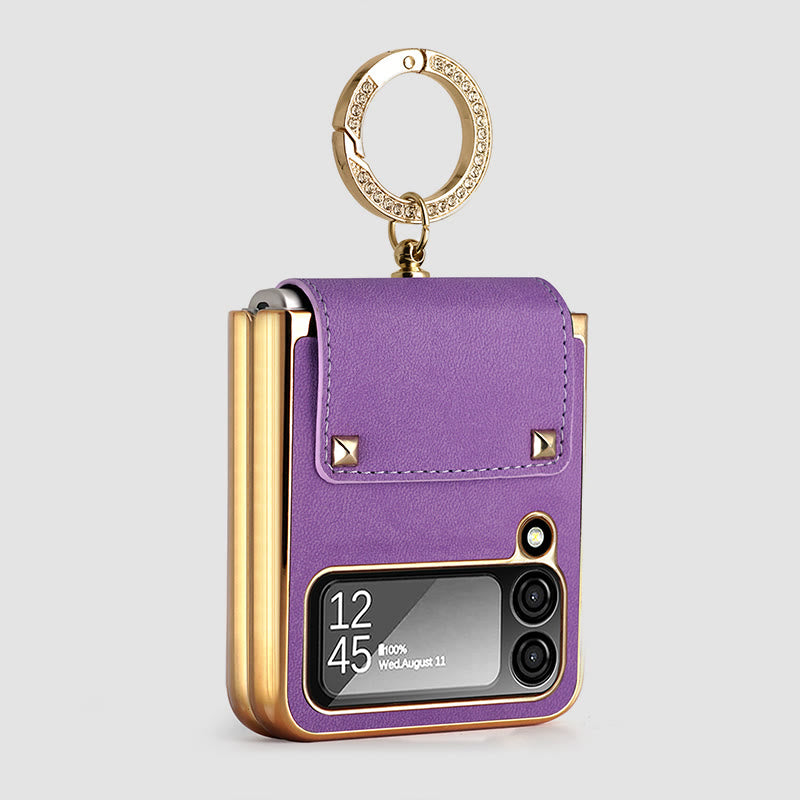 Phone Case For Z Flip4 Business Style Folding Ring Case