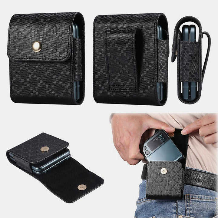Mini PU Waist Bag EDC Pouch for Samsung Z Flip 3 Moto Razr