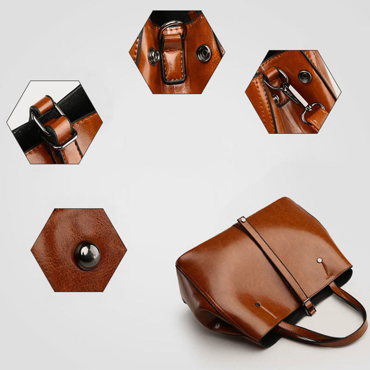 Minimalist Tote Pure Color Leather Crossbody Handbag For Women - image 14