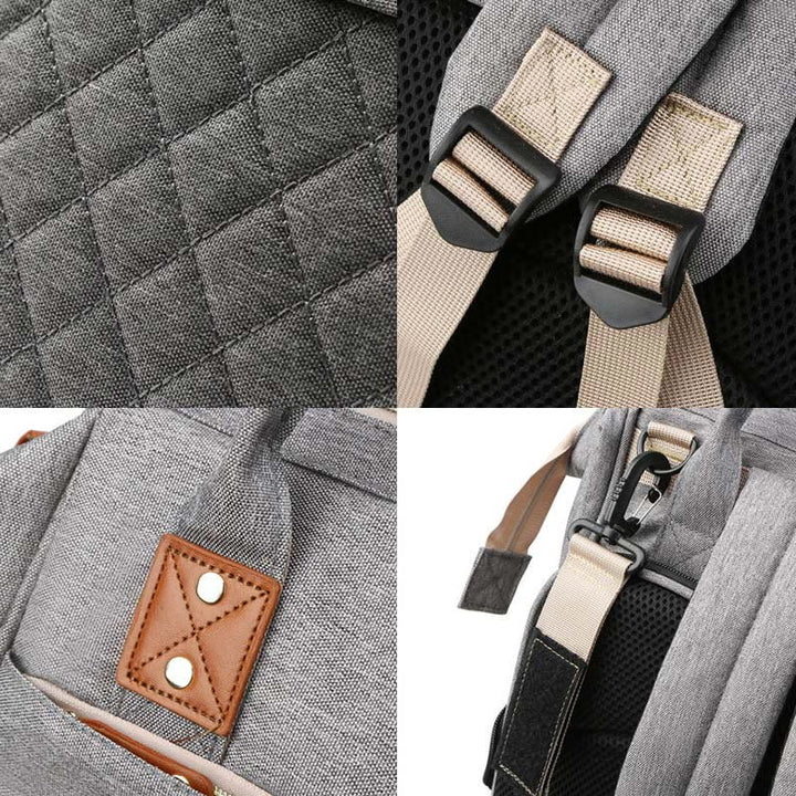 Multi Functional Mommy Bag With Crib Simple Waterproof Oxford Backpack