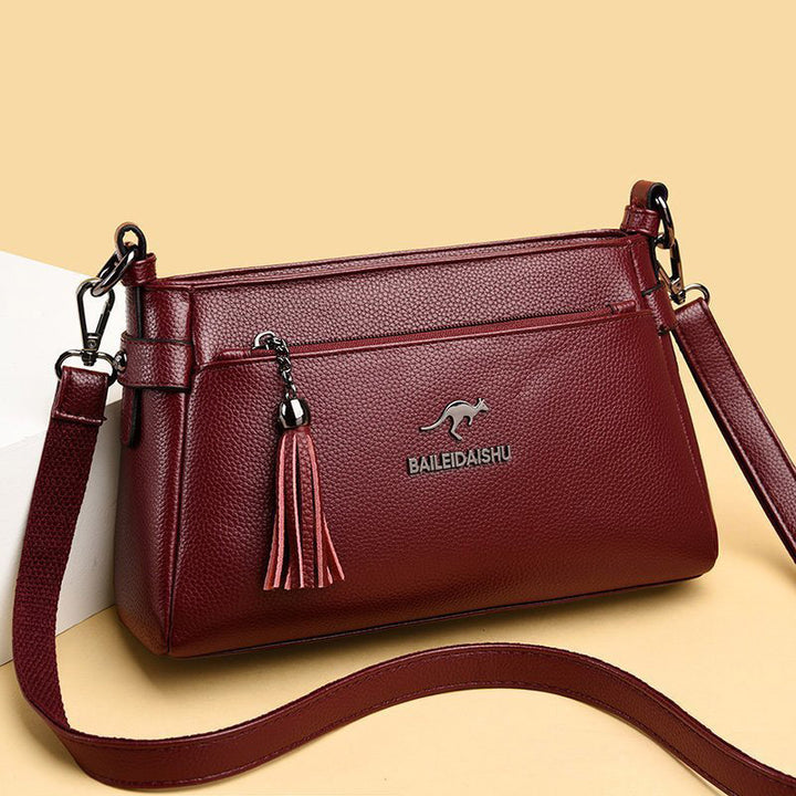 Genuine Leather Crossbody Purse for Women Small Tassel Crossover Shoulder Bag - image 7
