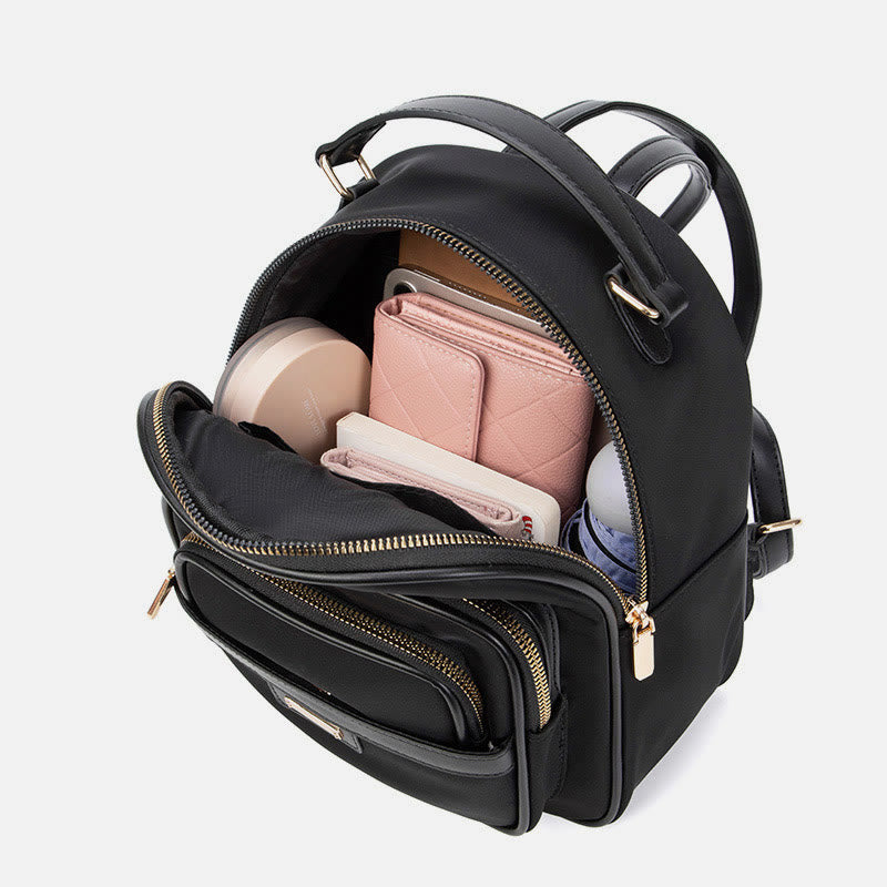 Women Minimalist Backpack Pure Color Lightweight Durable Oxford Daypack - image 1