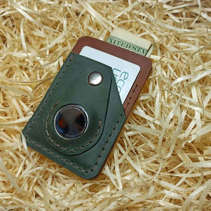 Leather Airtag Wallet Purse Personalized Mens Money Wallet Card Holder