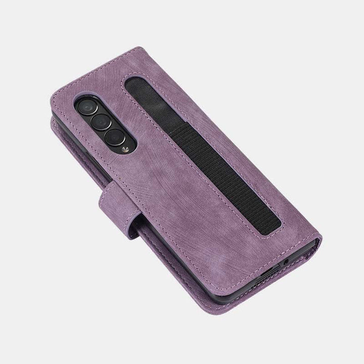 Wallet Case for Galaxy Z Fold 5/4/3 with S Pen Holder Crossbody Strap