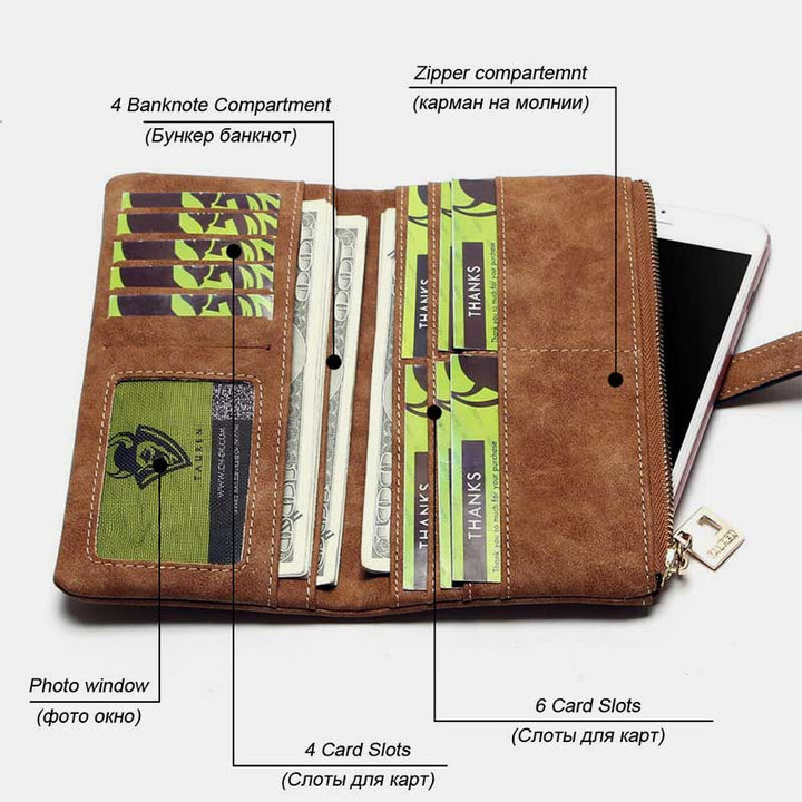 Lightweight Vintage Large Capacity Long Wallet