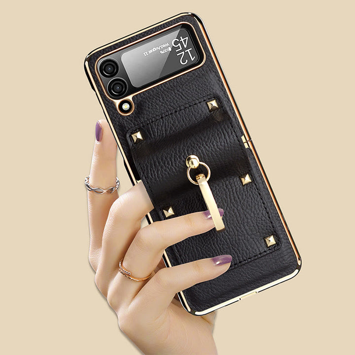 Phone Case For Z Flip4 Business Style Folding Ring Case