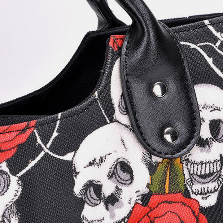 Large-Capacity Skull Print Crossbody Bag Handbag