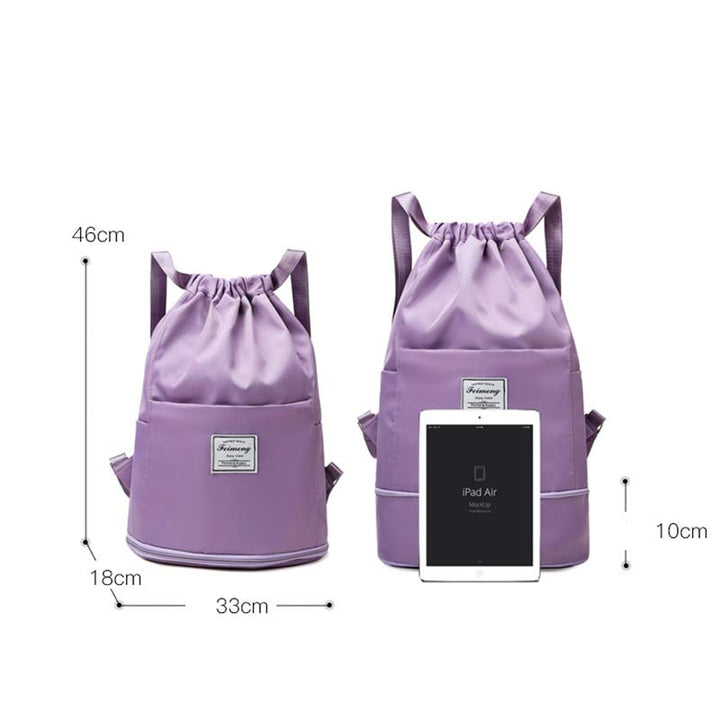 Drawstring Backpack Women's Waterproof Large Wet and Dry Separation Backpack