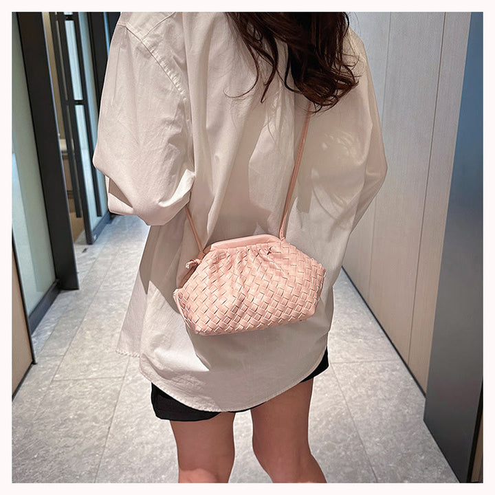 Crossbody Bag For Women Soft Knitted Buckle Design Daily Purse