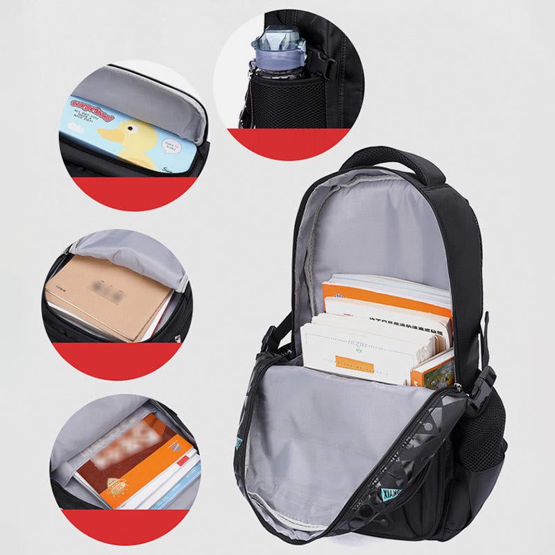 Rolling Wheels Backpack Multifunctional Travel Bookbag For Teens Students